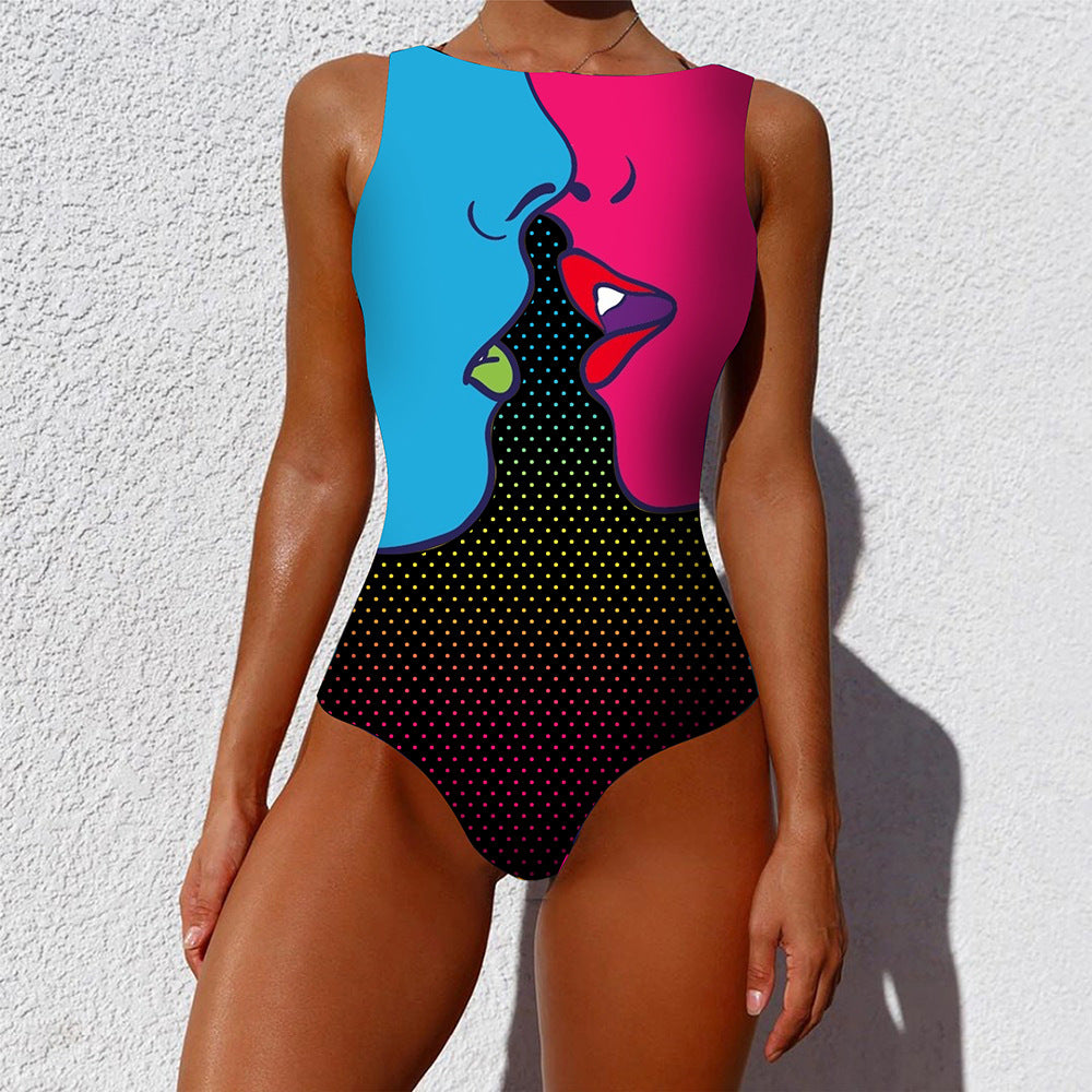 Women's Fashion Abstract Pattern Printed Swimsuit