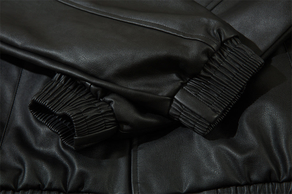 Loose Lapels Leather Coat Boys Spring And Autumn Rock