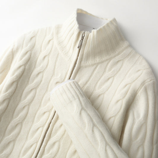 New Twist Zipper Knitted Coat For Men
