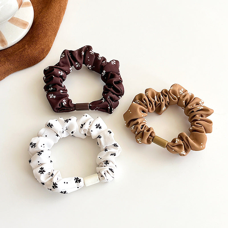 French Floral Small Intestine Hair Band Simple High Elastic Rubber Band