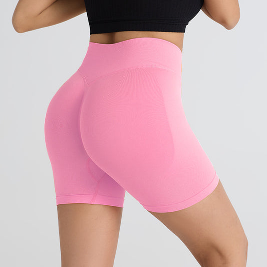Sport- og fitnessshorts til kvinder, udendørs løb, åndbare ferskenhofte-yogabukser