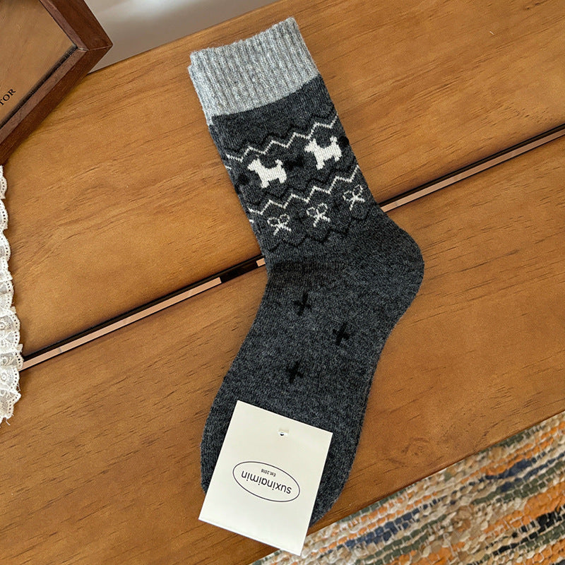 Cute Cartoon Little Tree And Animal Socks For Women