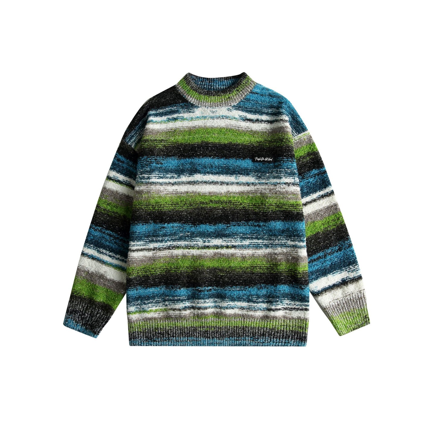 Street Neutral Contrast Color Stripes Couple Sweater Men And Women