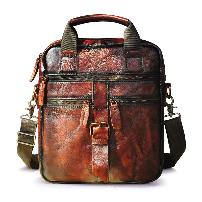 Leather Retro Men's 10-inch Tablet Shoulder Bag Diagonal Bag