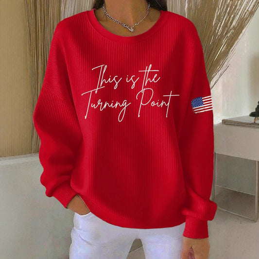 Trendy dame sweatshirt med rund hals