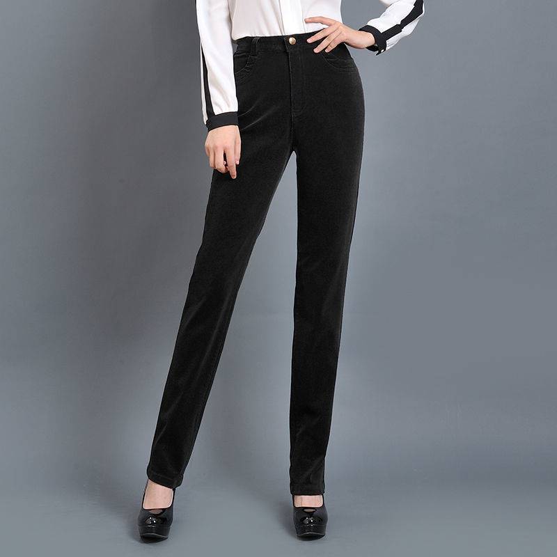 Stretch Loose Straight Leg Pants Corduroy Corduroy Women's Trousers