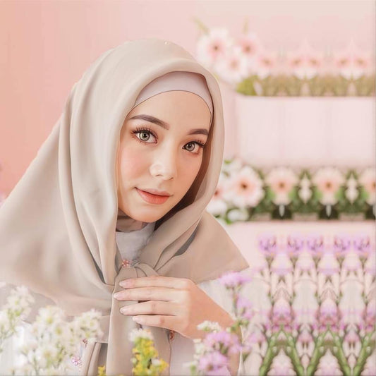 Composite Chiffon Square Scarf Solid Color Headscarf Comfortable And Breathable