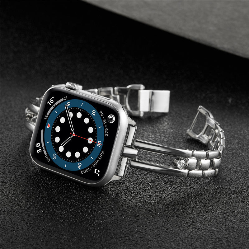 Stainless Steel Metal Round Diamond Strap