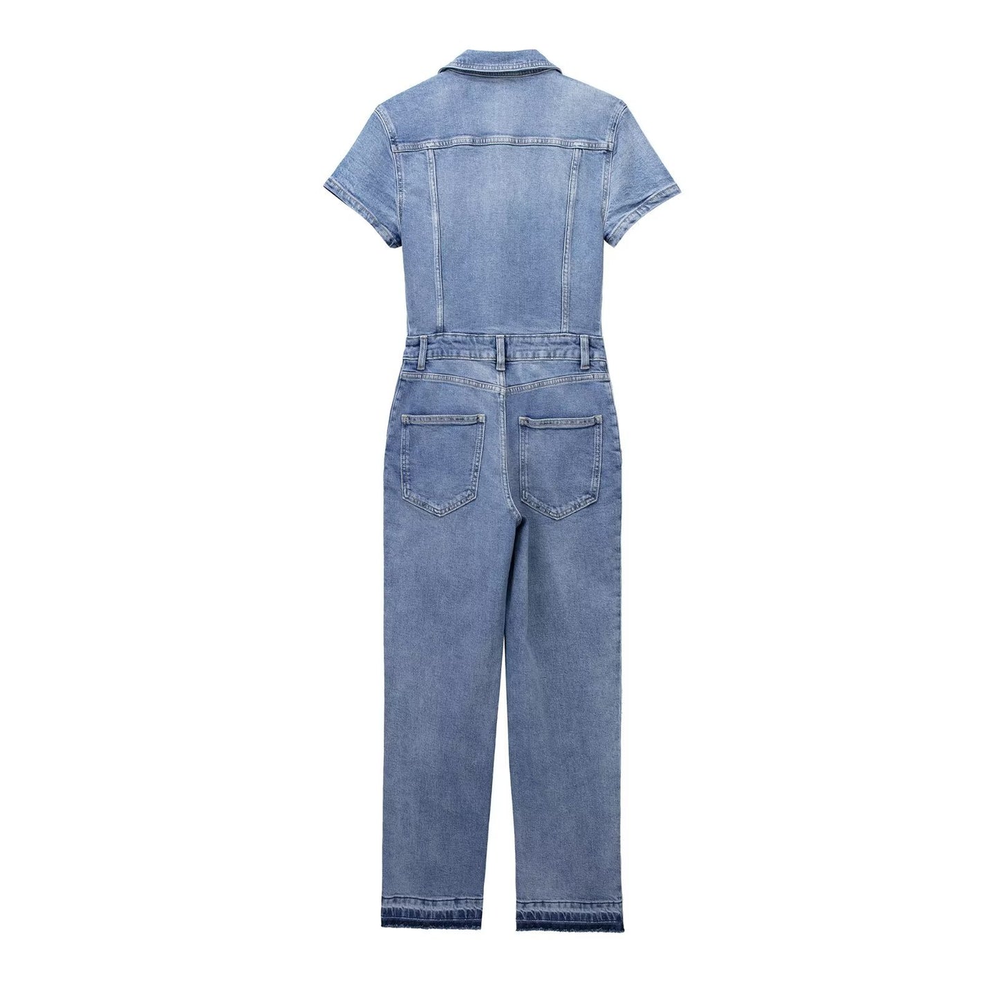 Fall European And American Style Long Denim Jumpsuit