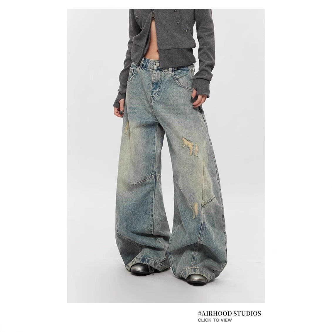 Stylish Loose-fitting Wide-leg Slimming Straight-leg Pants