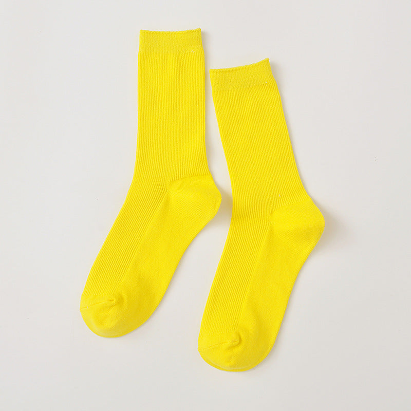 Medium Tube Long Tube Fluorescent Candy Color Socks