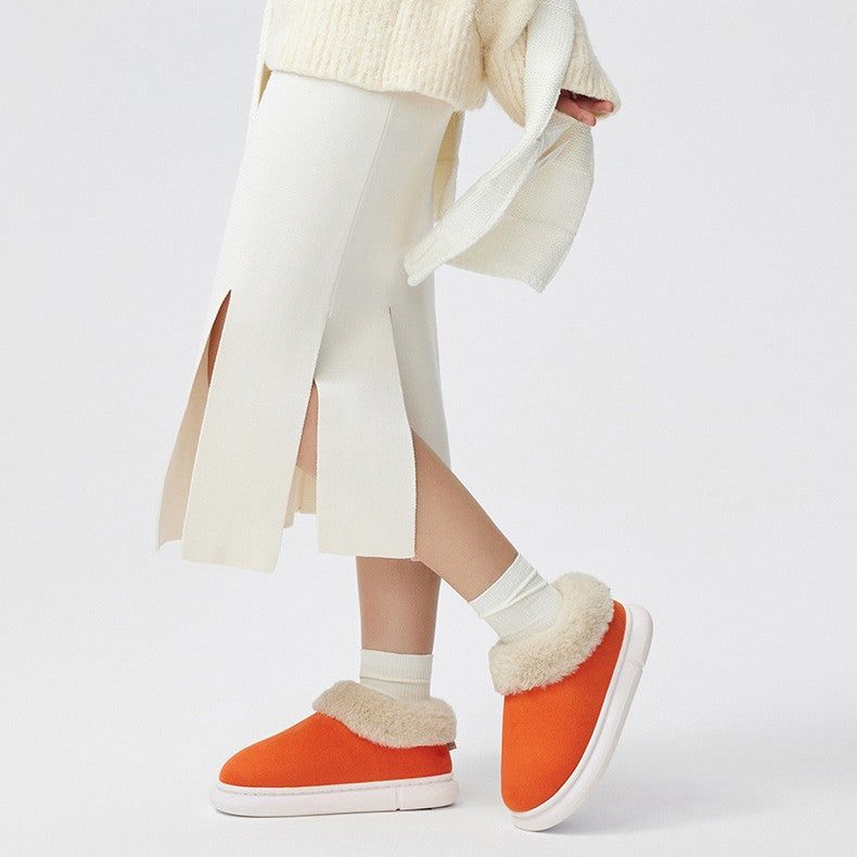 Outer Wear Snow Warm Stepping Shit Sense Thick Bottom Cotton Slippers