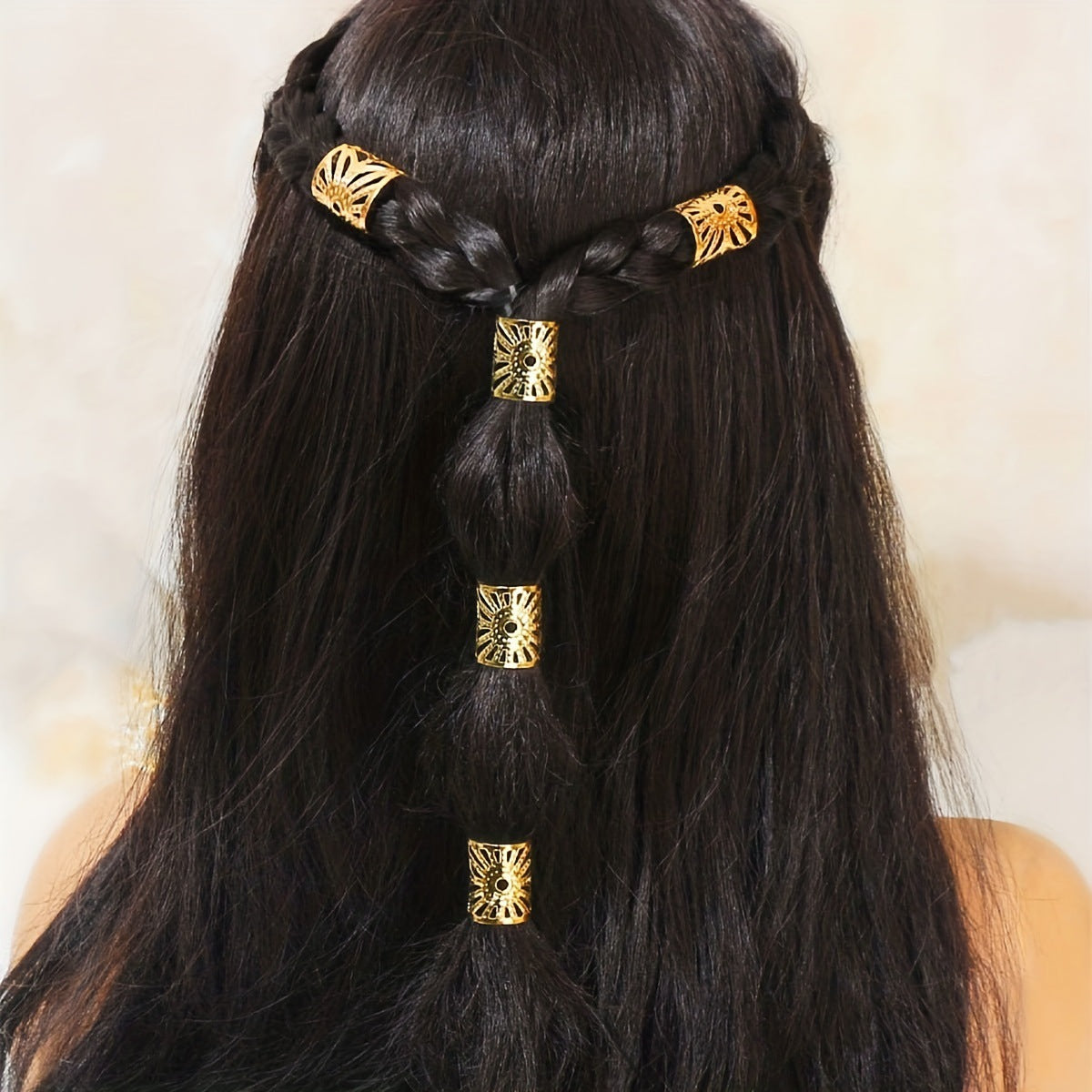 DIY Paryk Dreadlocks Ornament Tilbehør Metal Geometri Mesh Flette Hårklemme