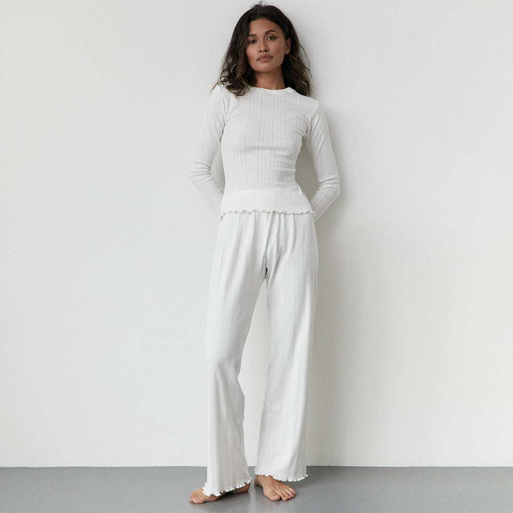 Heart Jacquard Long-sleeved Pajamas Two-piece Set