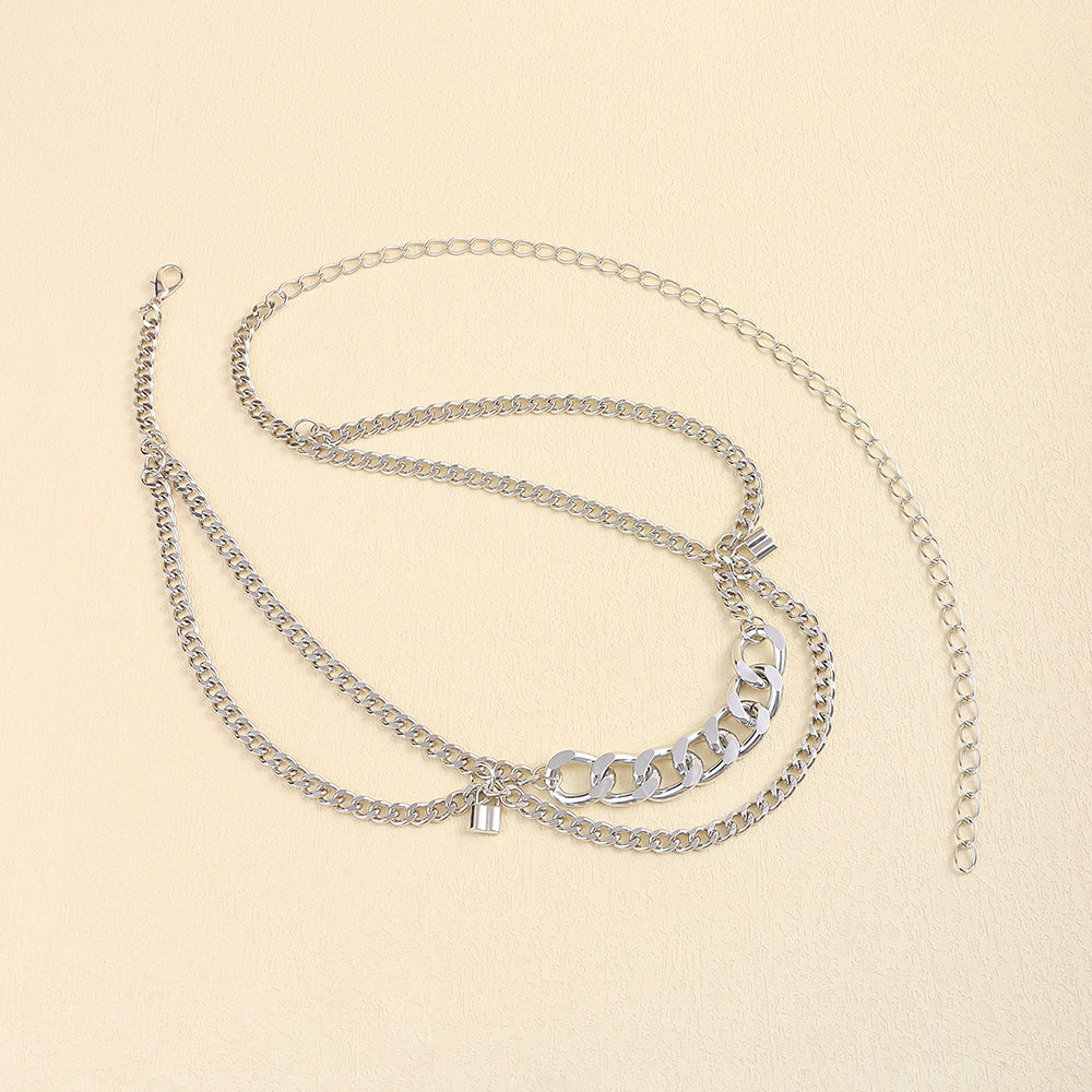 Summer Body Chain Fringe Waist Chain Metal Hipster Cool Personality Chain Ladies Accessories Lockhead Pendant Everything Skirt Pants