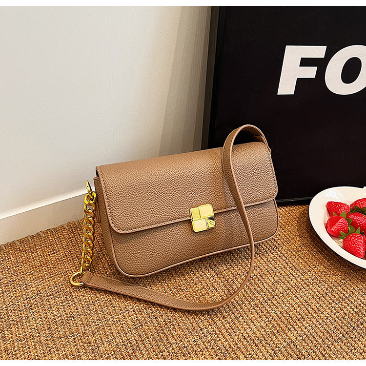 Simple Chain Small Square Western Style Hardware Decoration Hand Shoulder Bag