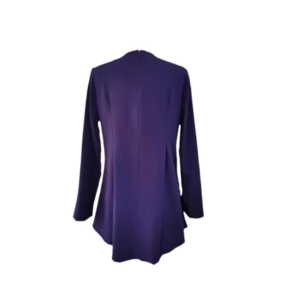 Malaysia Round Neck Elegant Top Solid Color Nine-quarter Sleeve Shirt