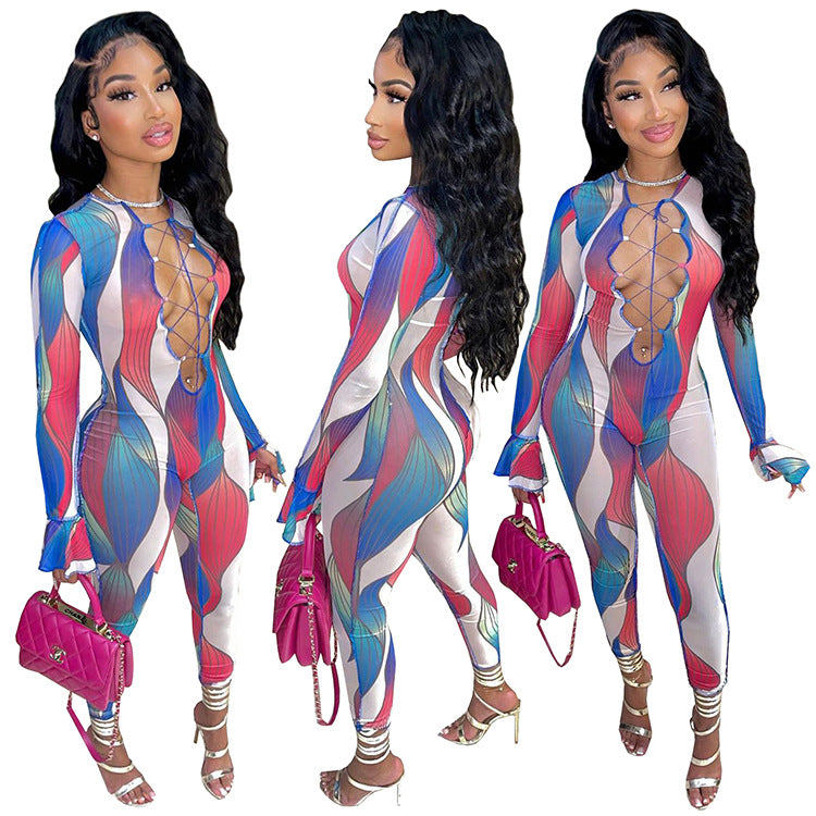 Women's Fashion Printed Jumpsuit