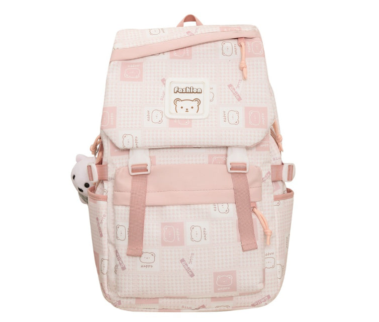 Checked Backpack Women's Large Capacity