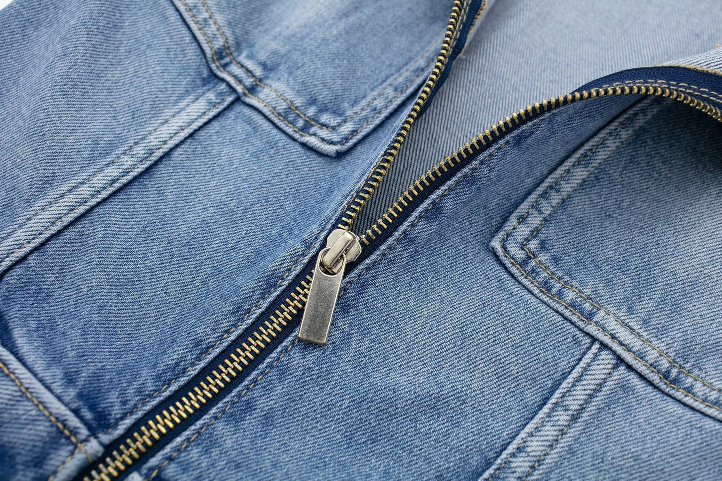Fall European And American Style Long Denim Jumpsuit