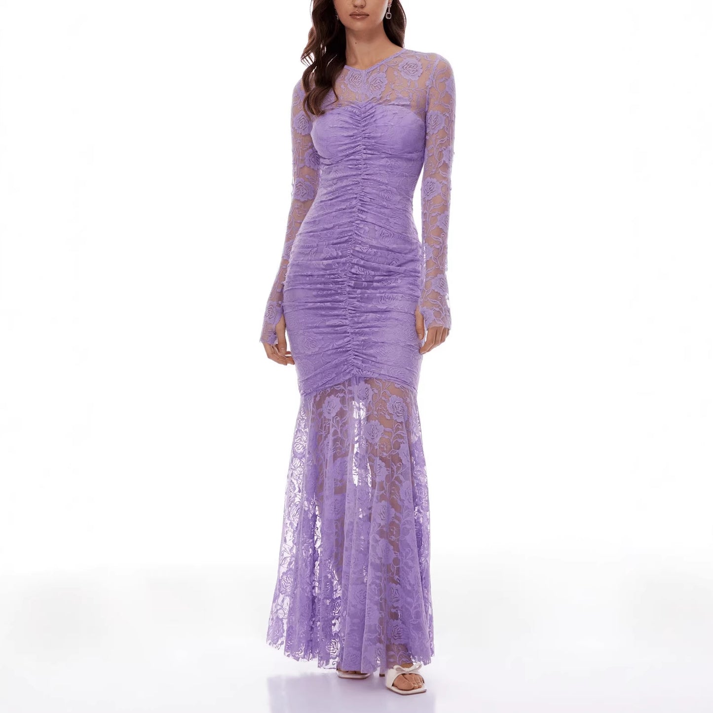 Women's Sexy Slim-fit Lace Long-sleeve Dress