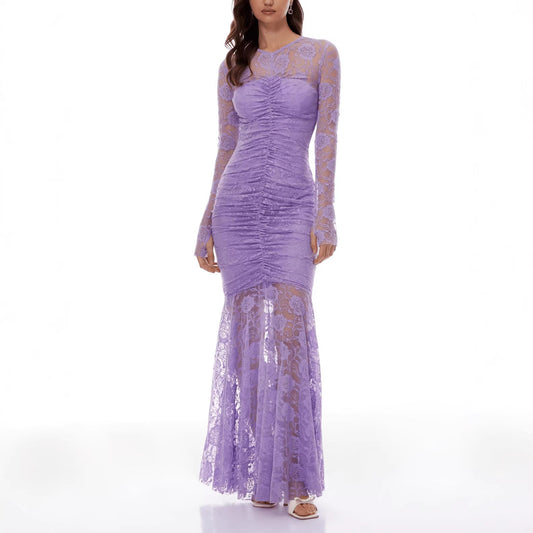 Women's Sexy Slim-fit Lace Long-sleeve Dress