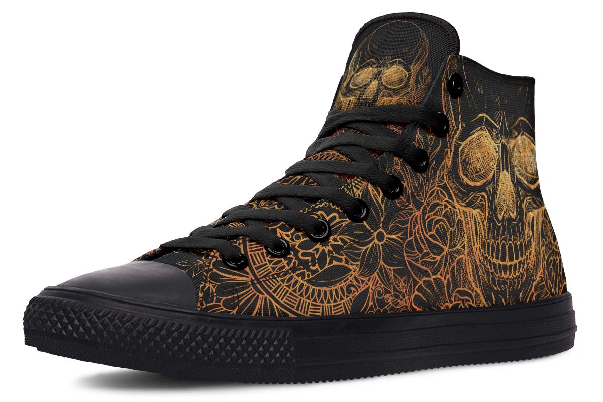 Men's And Women's Fashion Color Printing High-top Canvas Shoes