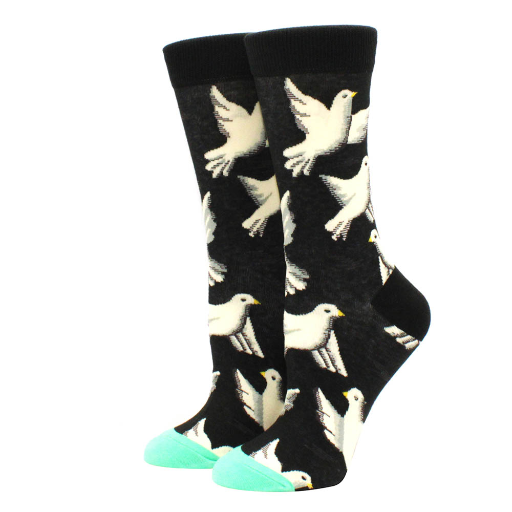 Colorful Women's Cotton Round Socks Funny Banana