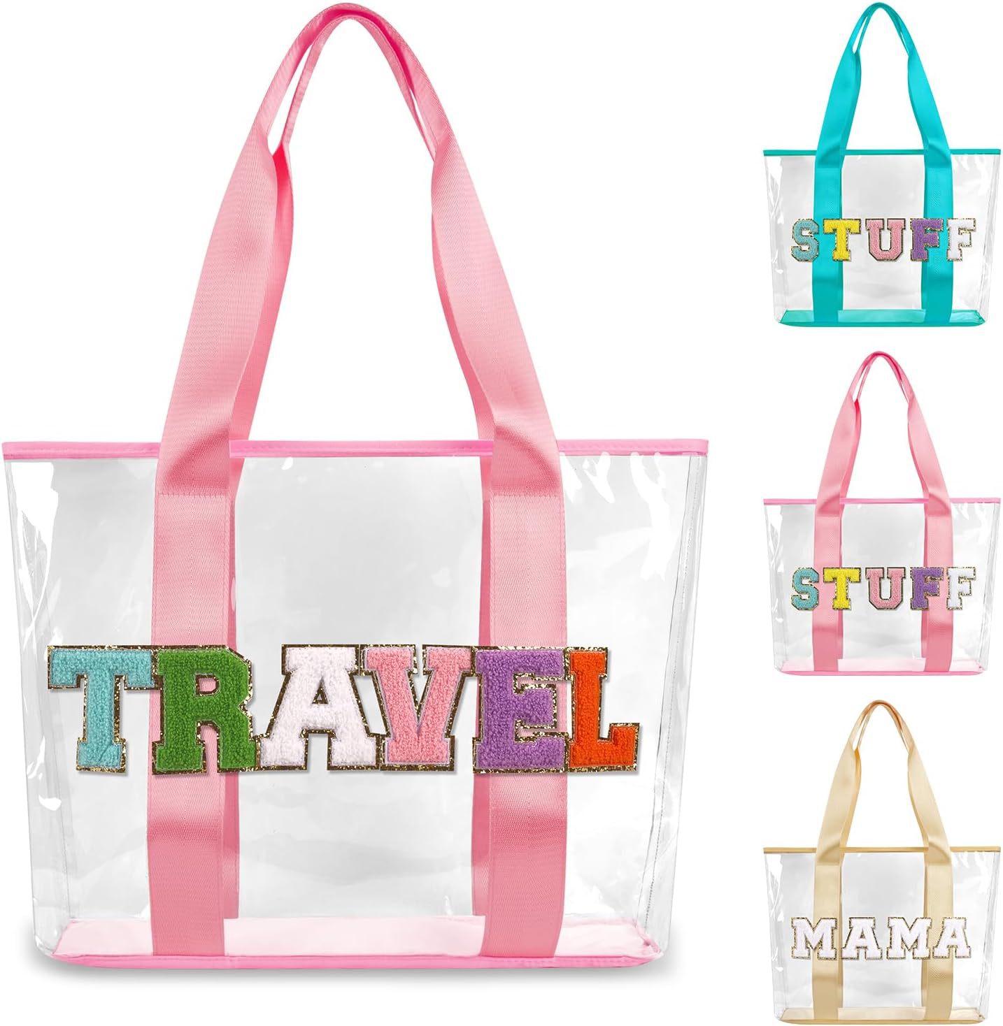 Transparent PVC Letters Wash Bag Good-looking Large Capacity