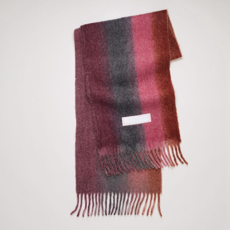 Imitation Cashmere Fashion Personality Gradient Warmth Outdoor Dual-use Shawl