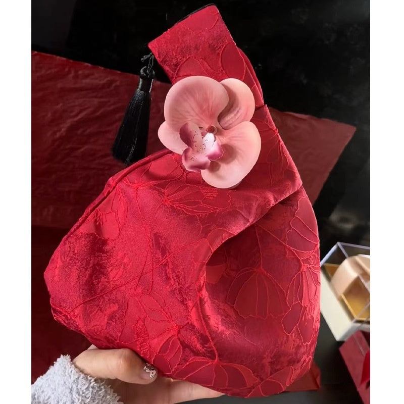 Chinese Style Gift Bag Bridesmaid Return Gift Hand-held Gold Silk Jacquard Gift Wedding Candies Box