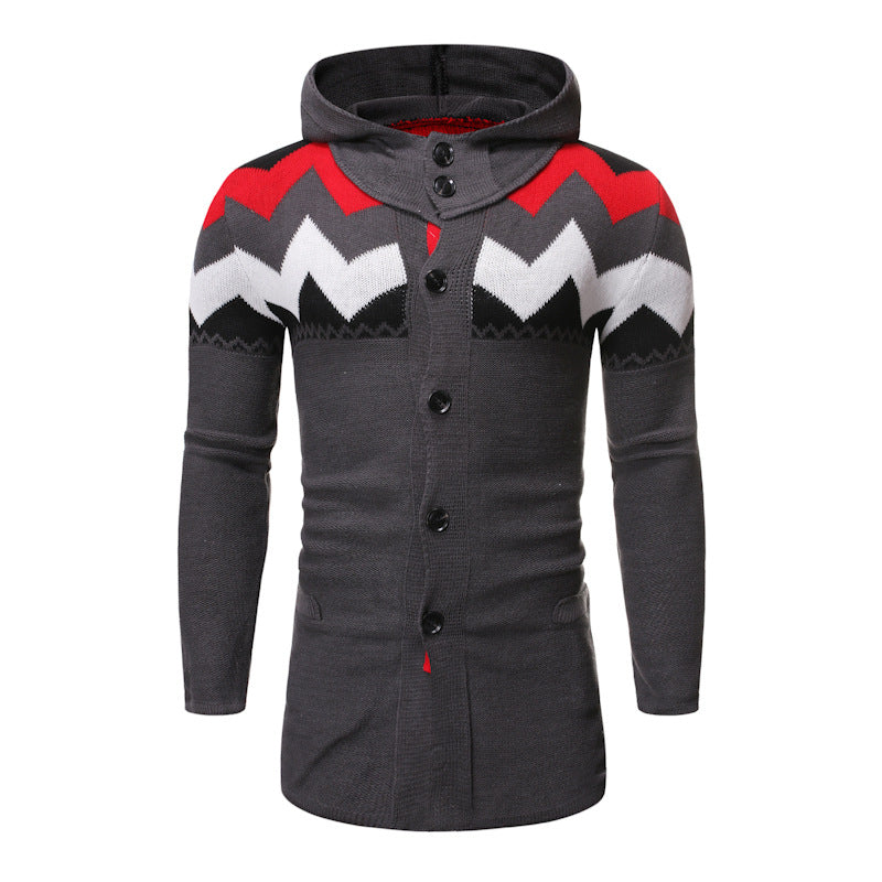 Autumn And Winter New European Code Men's Knitted Cardigan Sweater