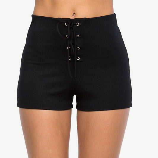Eyelet straps slim shorts