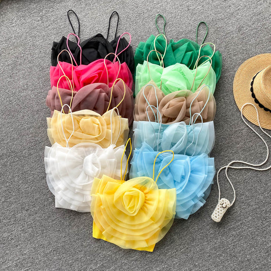 Pure Flower Camisole Dame Sommer Hot Girl Kort Top