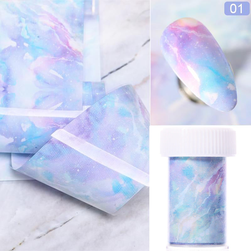 Marble Smudge Pattern Starry Nail Sticker