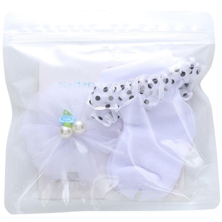 Cute Princess Lace Baby Socks Headband Set
