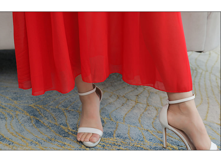 Short Sleeved Chiffon Sweet Dress For Women