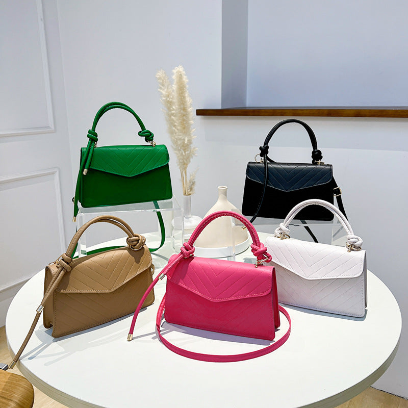 Versatile Triangle Cover Striped Small Square Bag