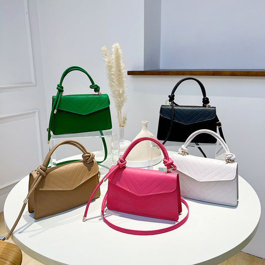 Versatile Triangle Cover Striped Small Square Bag