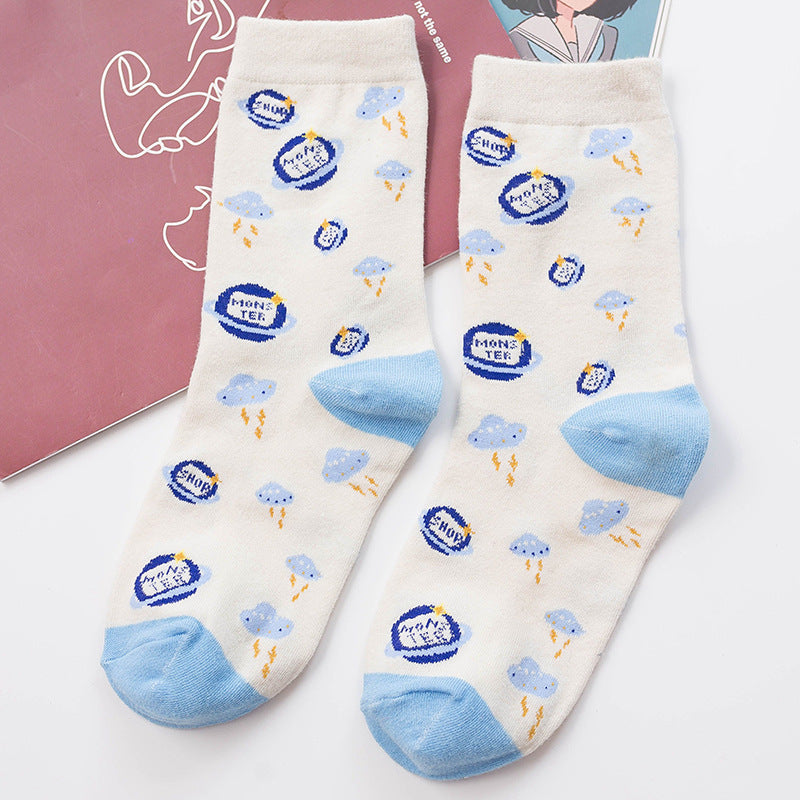 Autumn and winter anti-friction personality cartoon socks
