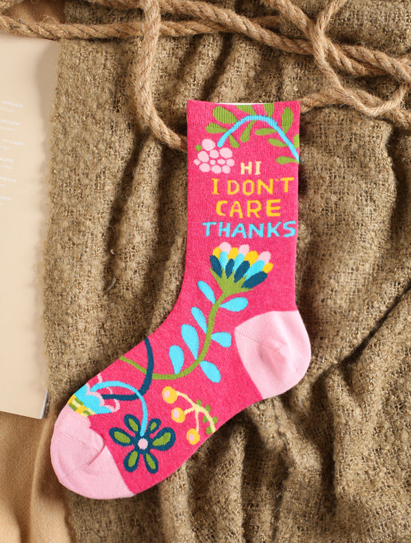 Female vine flower cotton long socks
