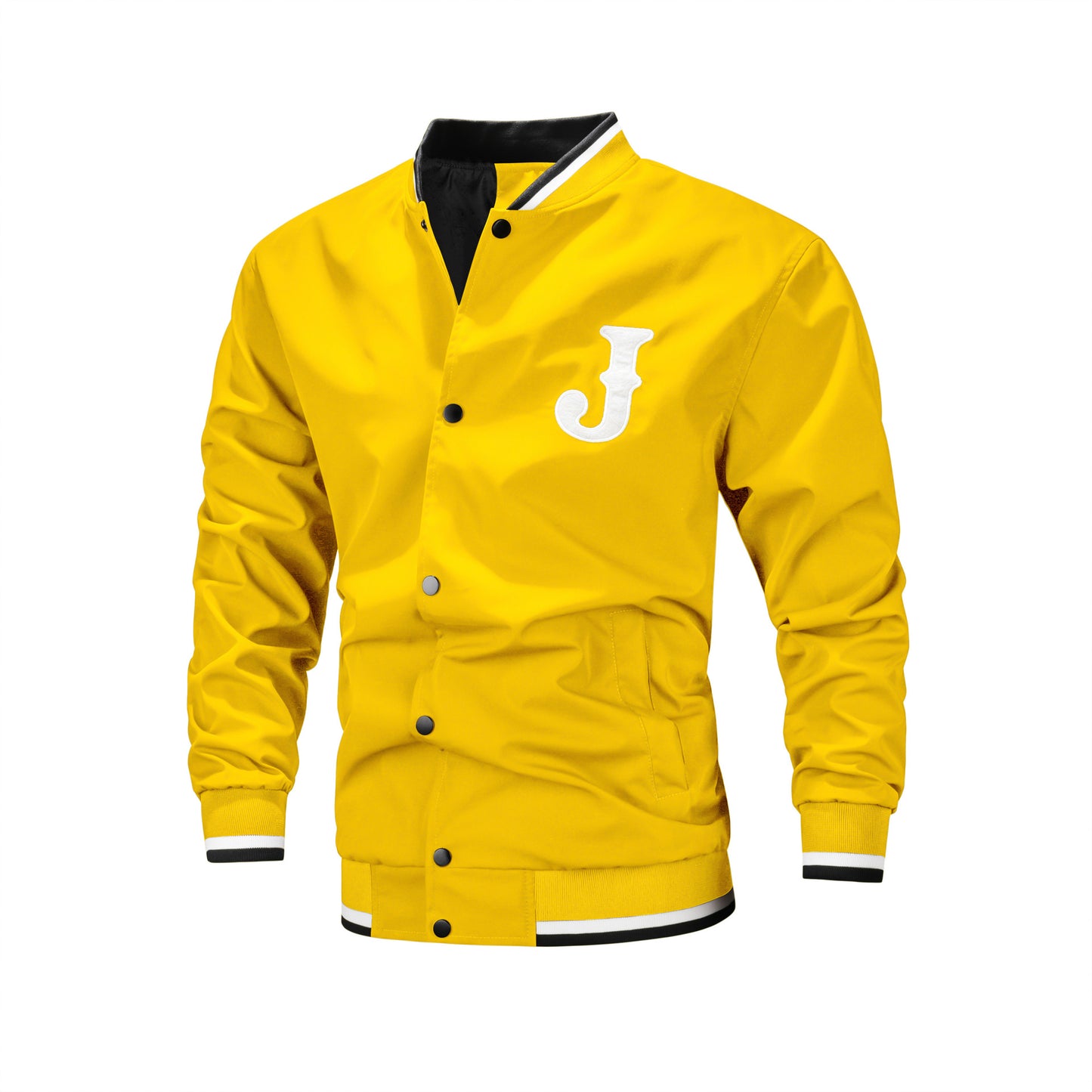 Mens Sporty Casual Embroidered Letter Jacket