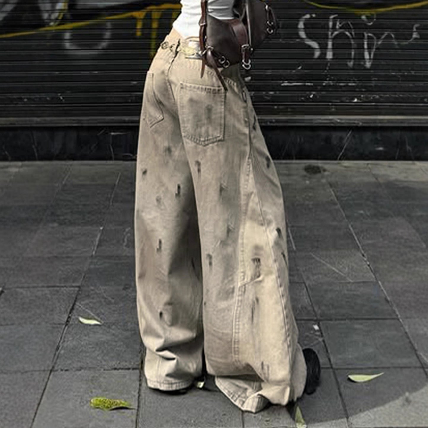 Street-style Feng Shui-washed Vintage Loose Casual Pants