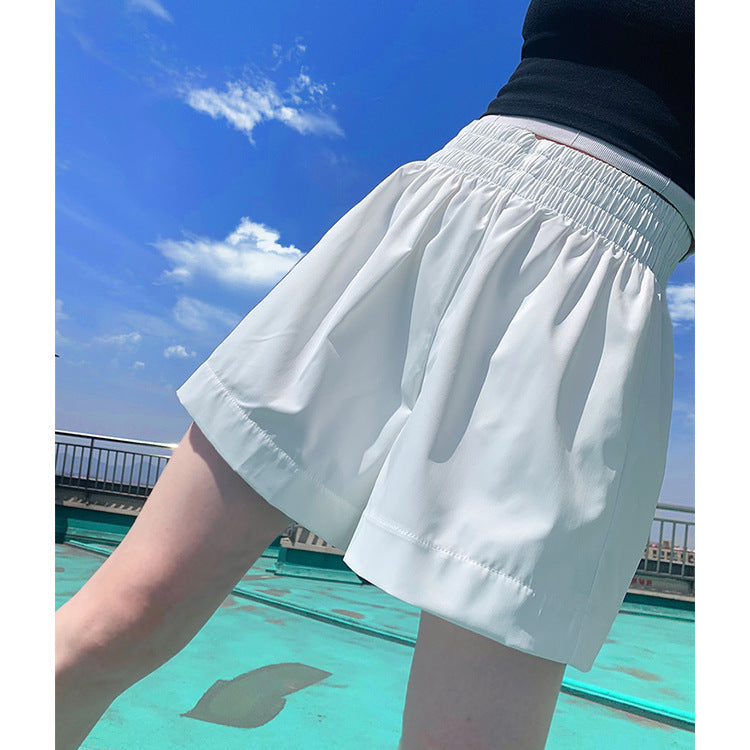 Women's Fashion Simple Solid Color High Waist Shorts