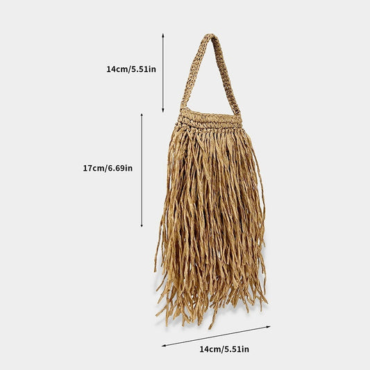 Knitted Tassel Summer Fashion Woven Straw Bag