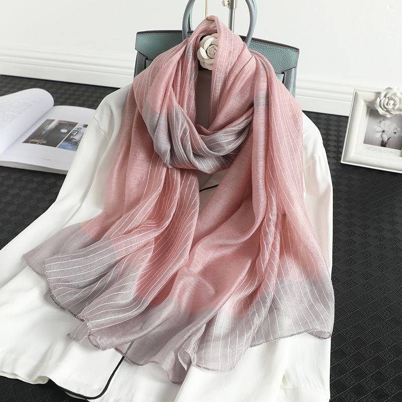 Silk wool blended scarf all-match gauze shawl Korean bib