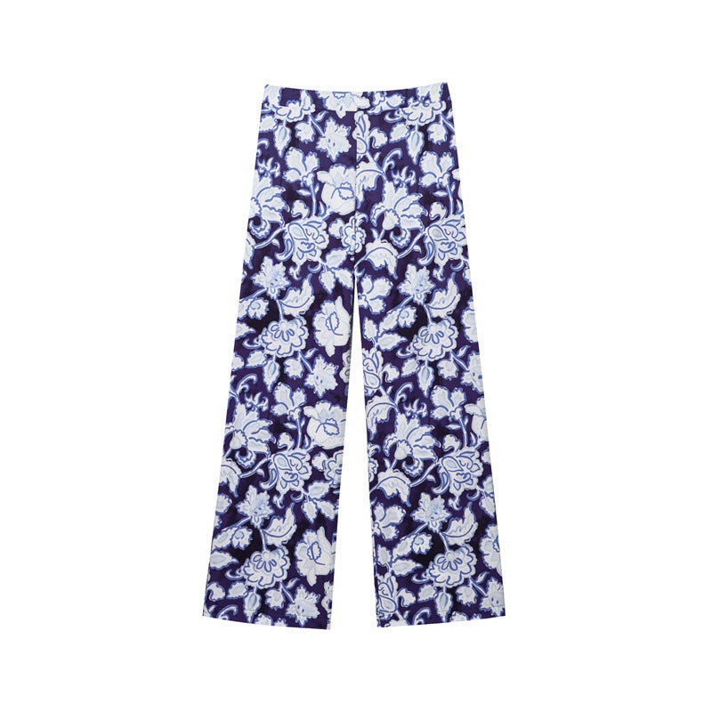 Kort skjorte- og buksesæt med blomsterprint