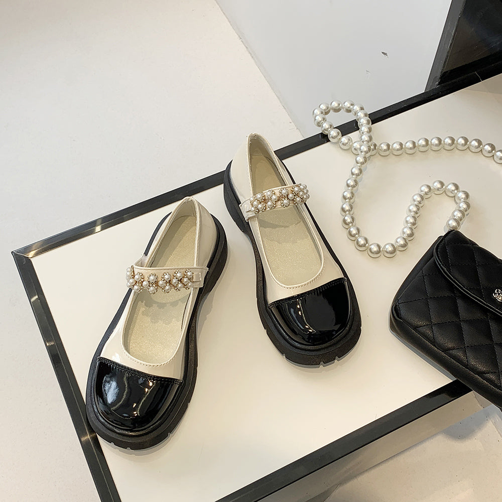 Women's Leather Shoes Thin Japanese Jk With Skirt And Thick-soled Shoes Trend