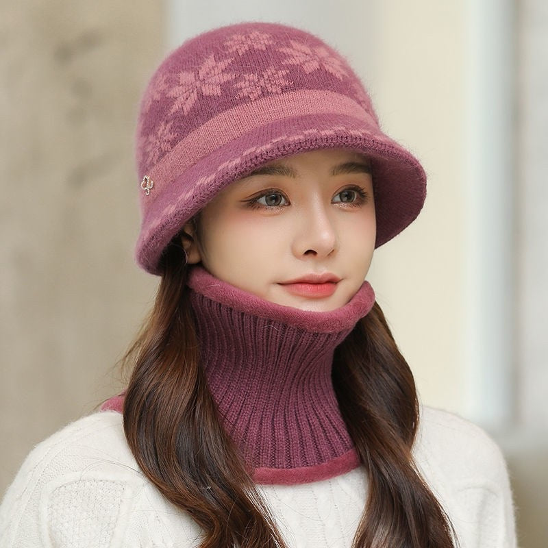Fleece Warm Elderly Women's Knitted Basin Hat