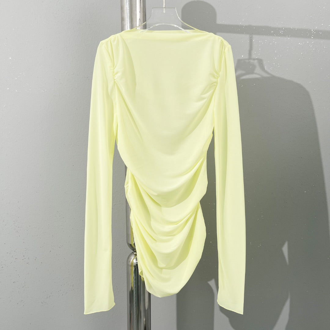 Macaroon Color Matching Thin Bottoming Shirt